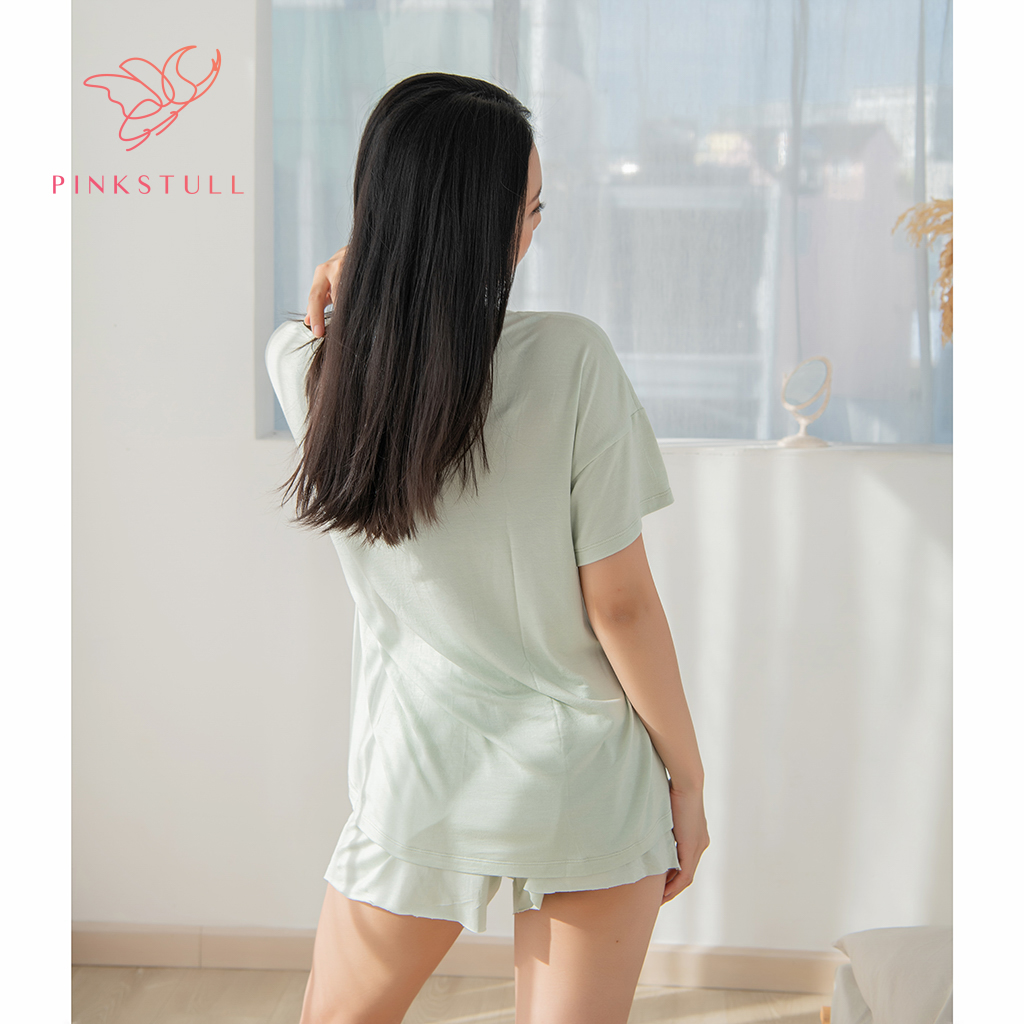 Bộ đồ ngủ thun Pink Stull xanh ngọc