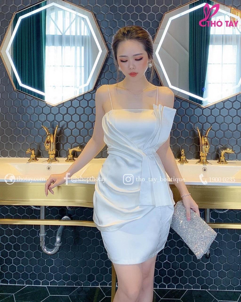 Đầm 2 dây phi lụa-QH