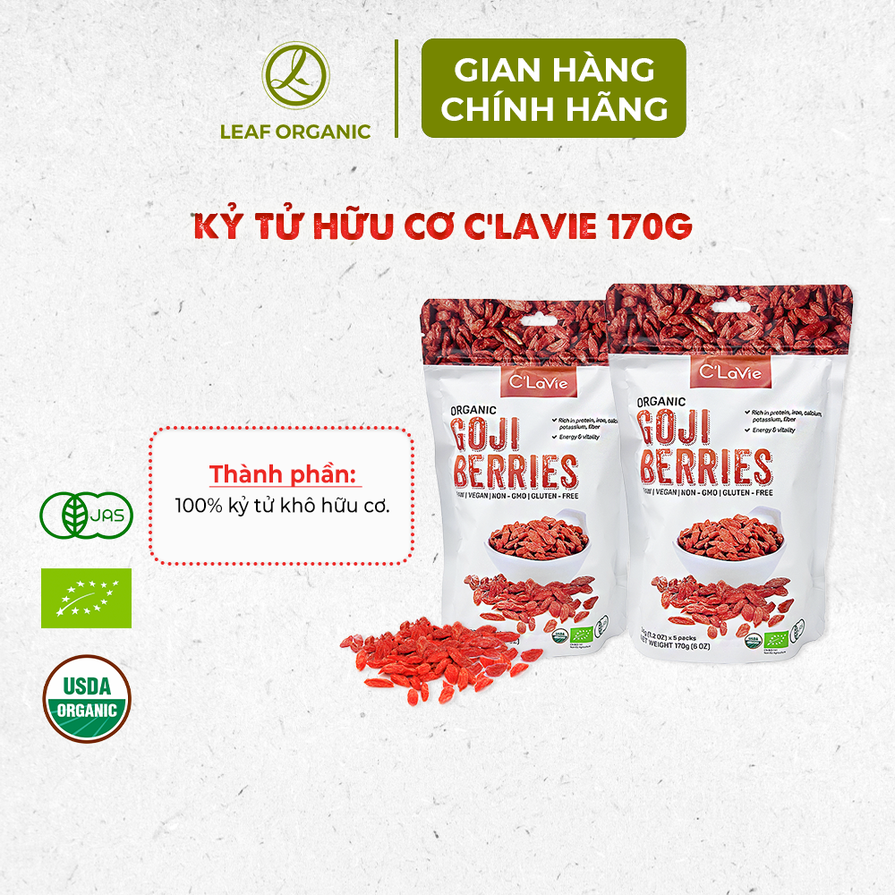 Kỷ Tử Hữu Cơ C'Lavie 170G (34G X 5 Gói)/ Hắc kỷ tử 100G - Leaf Organic HCM