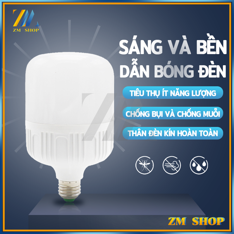 Bóng Đèn LED Tiết Kiệm Năng Lượng 5W / 15W / 30W / 60W -  Bulb Trụ Nhựa Đủ Loại Công Suất Siêu Sáng