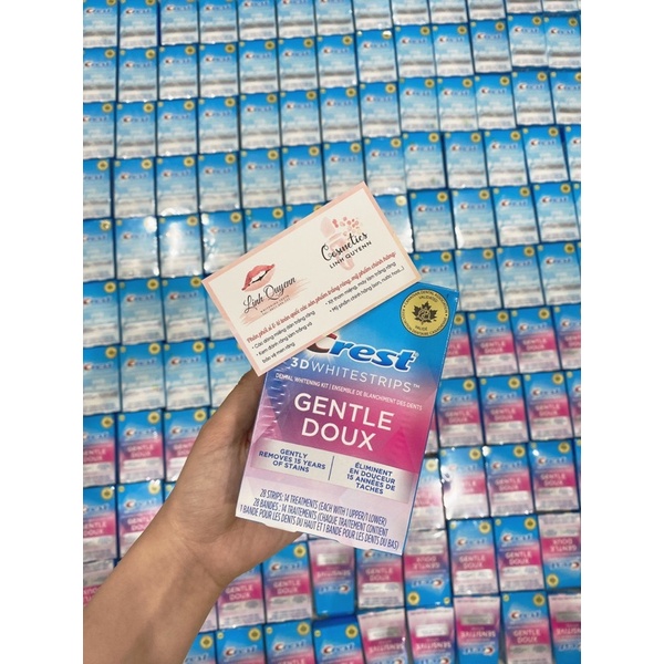 Miếng Dán Trắng Răng Crest 3D White Sensitive mẫu mới (Gentle Doux Whitestrips) - FULLBOX - CHO RĂNG NH