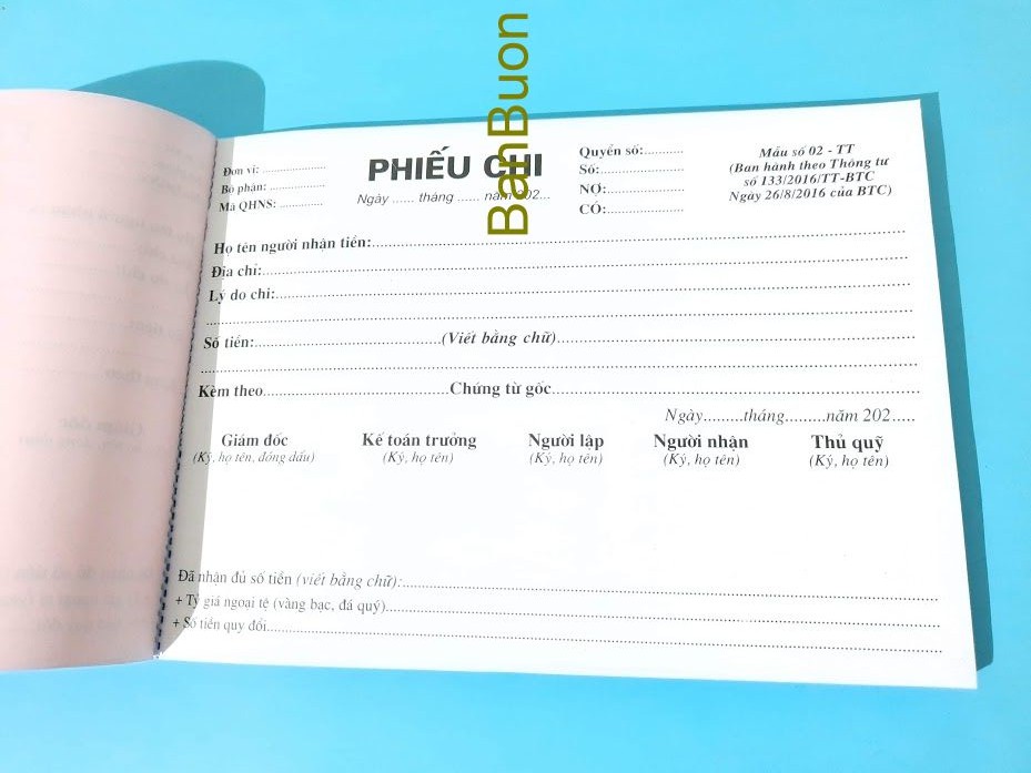 [ Bán buôn ] Phiếu thu, phiếu chi 2 liên, 3 liên A5 - Loại dày