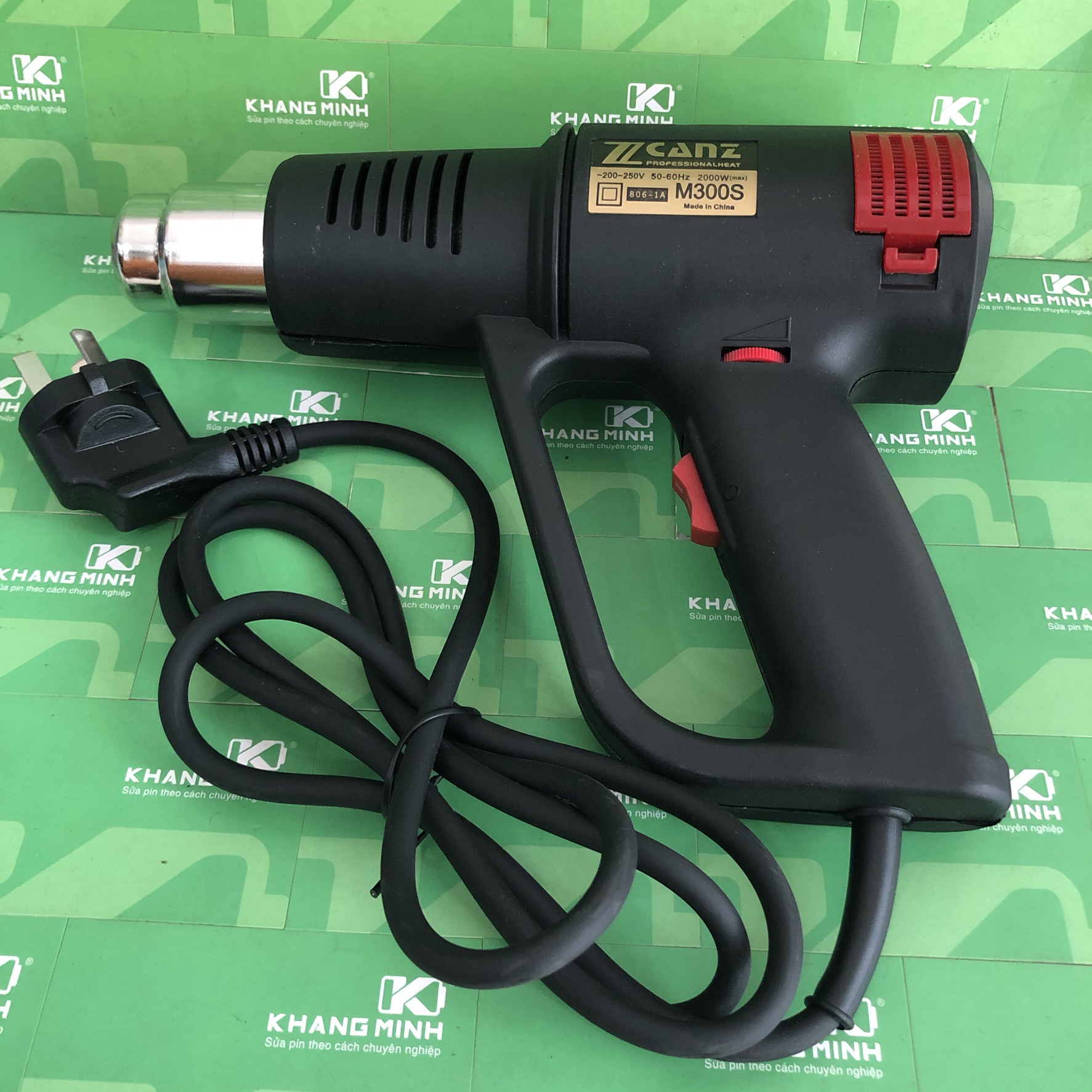 Máy khò nhiệt dùng đóng gói khối pin dán keo xe vỏ bình nước