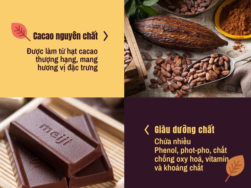 Kẹo Socola Meiji Chocolate Đen, Sữa Thanh 41g