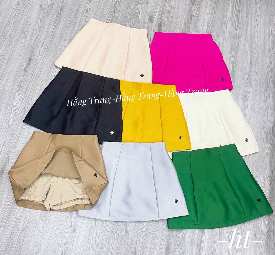 Chân váy tacta thêu ong QC hàng đẹp