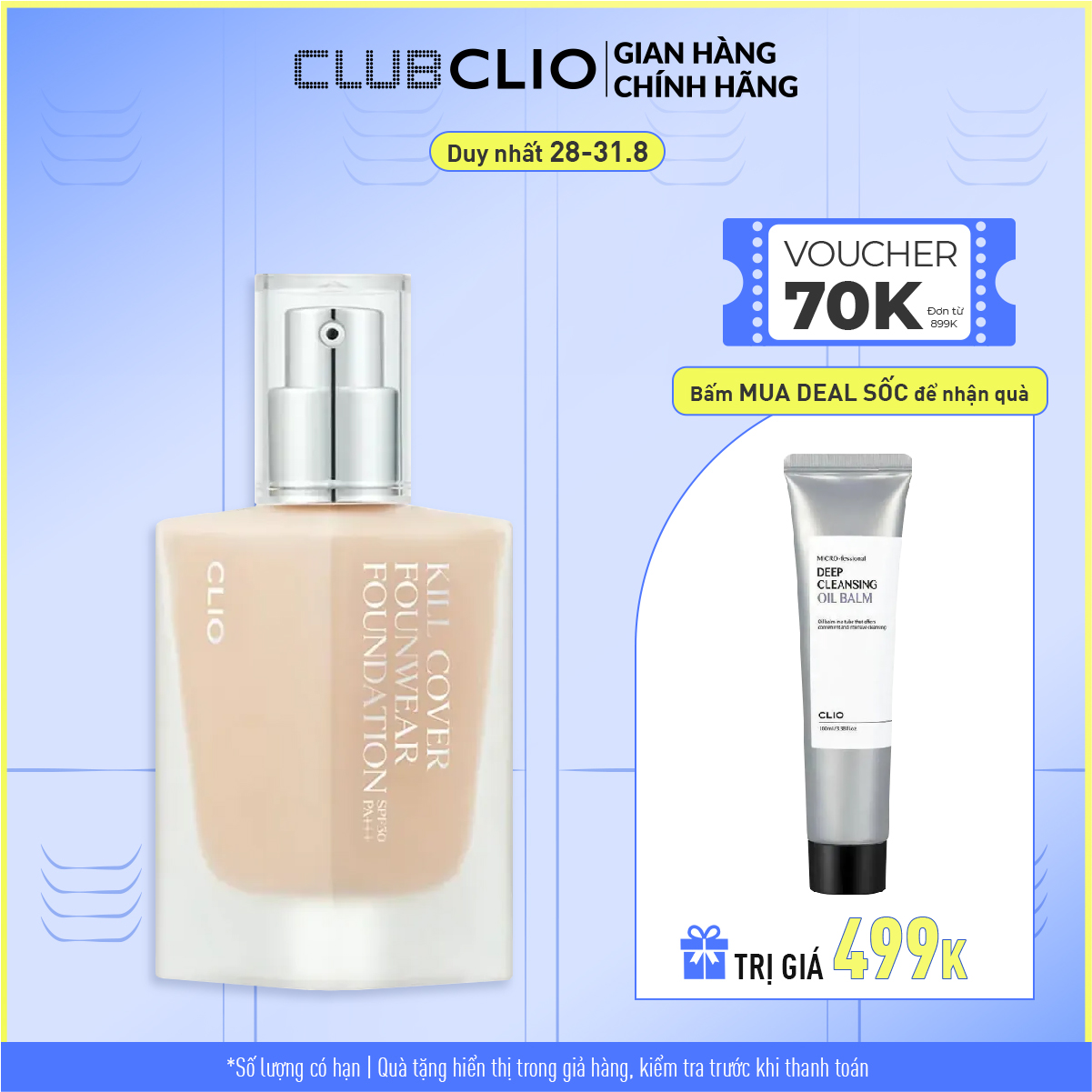 Kem Nền Che Khuyết Điểm Clio Kill Cover Founwear Foundation SPF30 PA+++ 13g