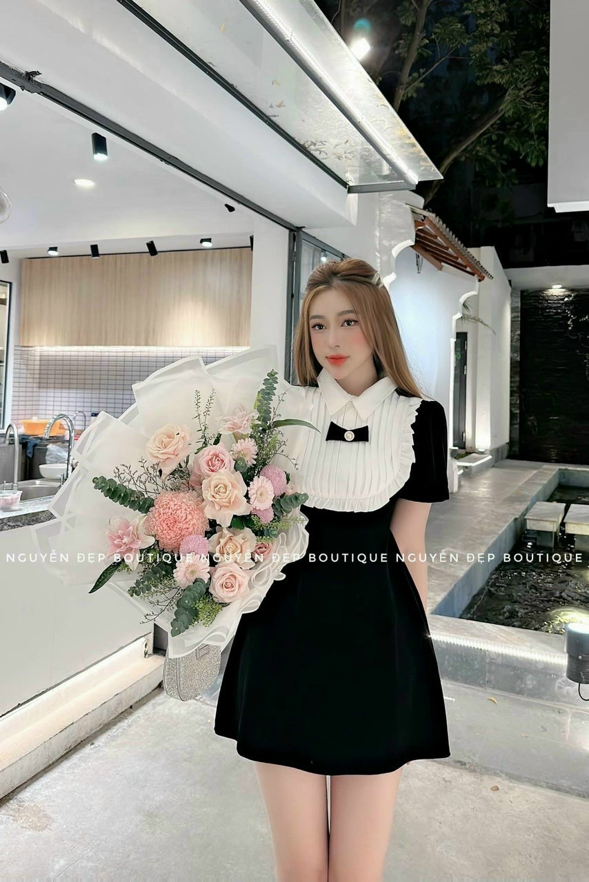Đầm Bèo Dập Ly Đính Nơ