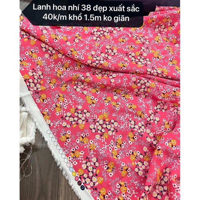 Vải Lanh hoa, Vải Lanh cotton nhiều Màu đẹp , Lanh Hàn-Siêu Mềm mại mát lạnh