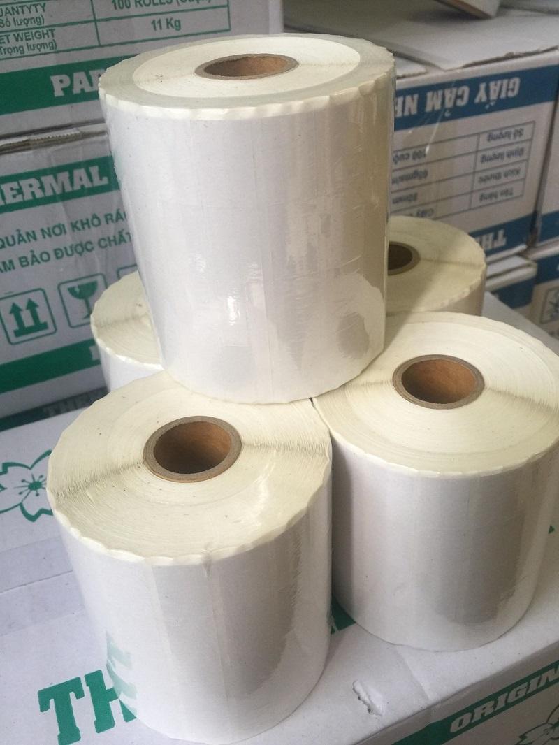 Combo 5 cuộn giấy mã vạch 3 hàng tem khổ 35*22mm (dùng với băng mực - 50m)