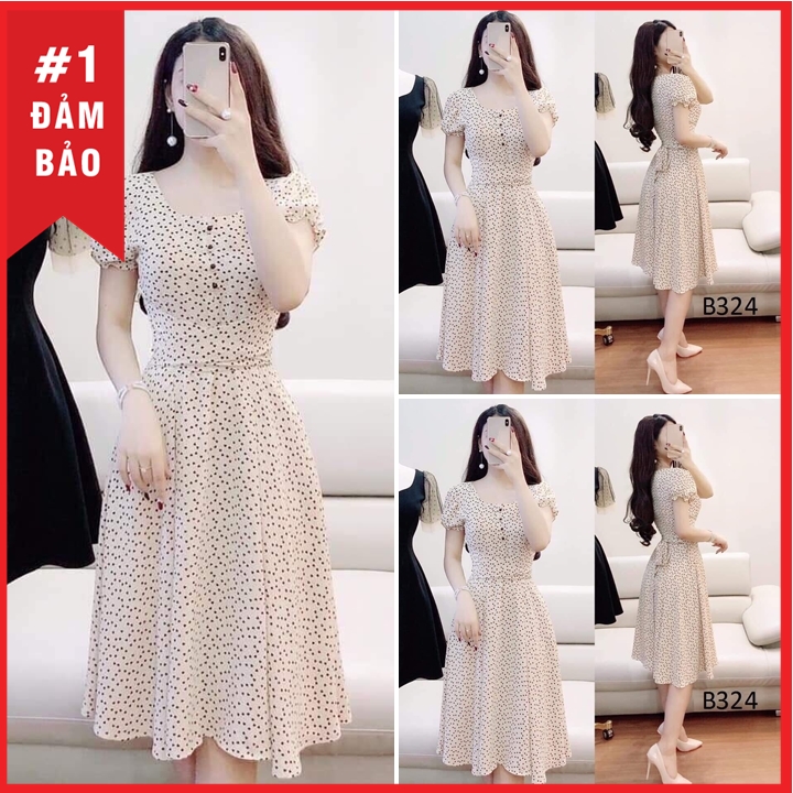 [HCM]ĐẦM CHẤM BI NHÍ NỮ TÍNH B324 ĐỦ SIZE SMLXLXXL