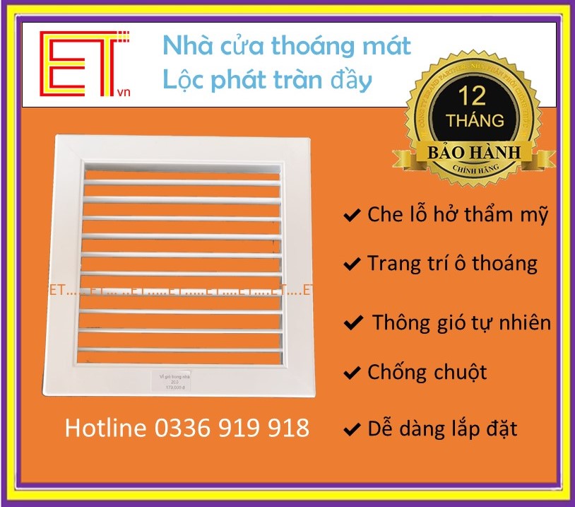 Cửa gió nan thẳng cổ 100x100
