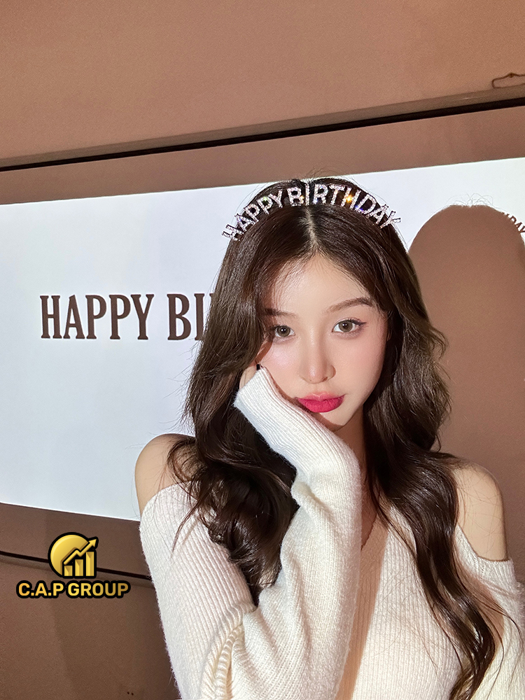 Bờm tóc nữ đính đá HAPPY BIRTHDAY sang chảnh cá tính Hàn Quốc