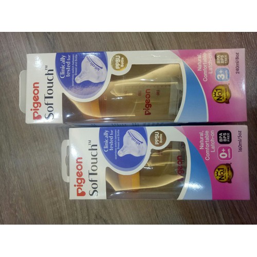 Bình pigeon plus nhựa ppsu 160ml/240ml
