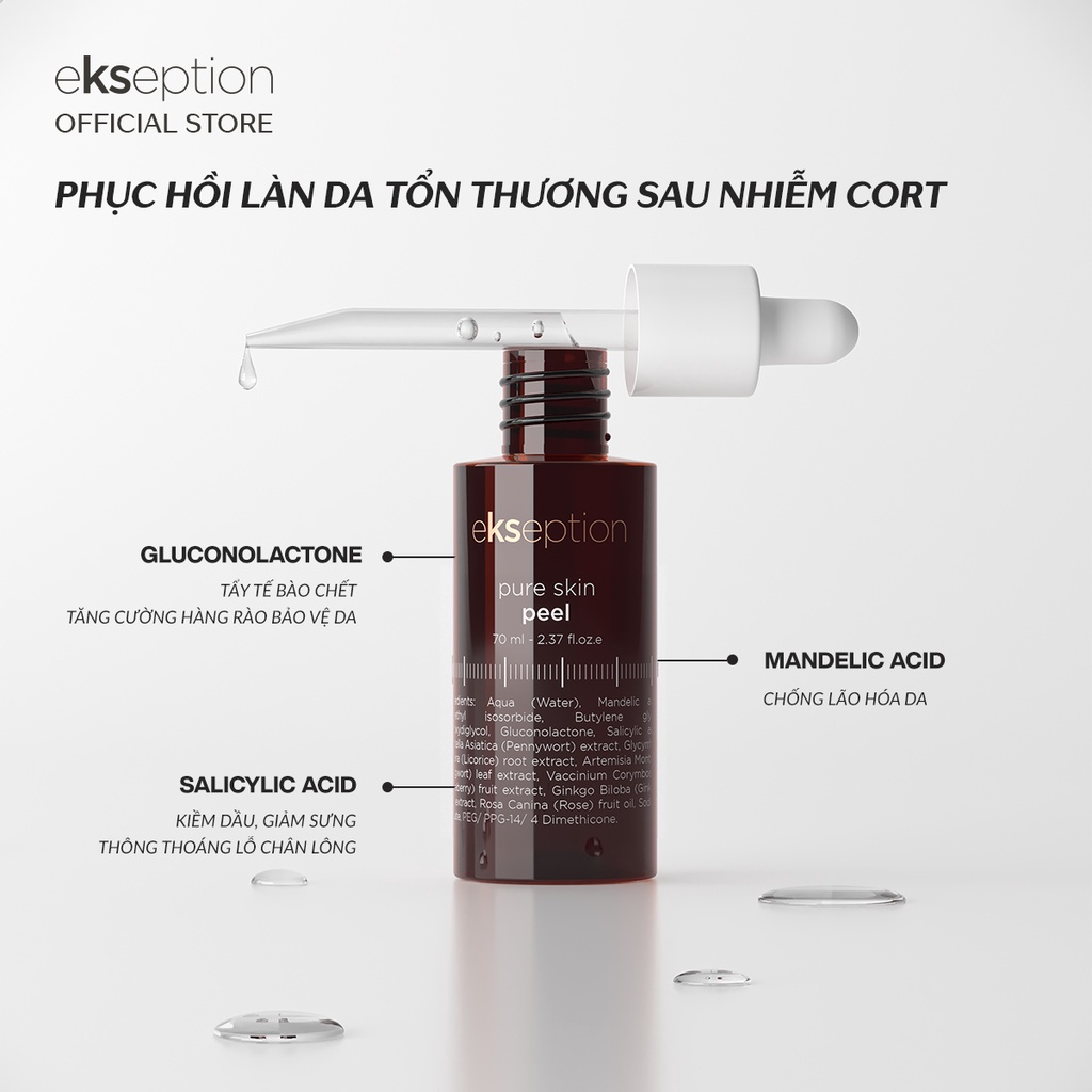 Serum peel da Ekseption Retin-oill (nồng độ 6% acid, 3.46% retinol, 2% BHA) 70ml