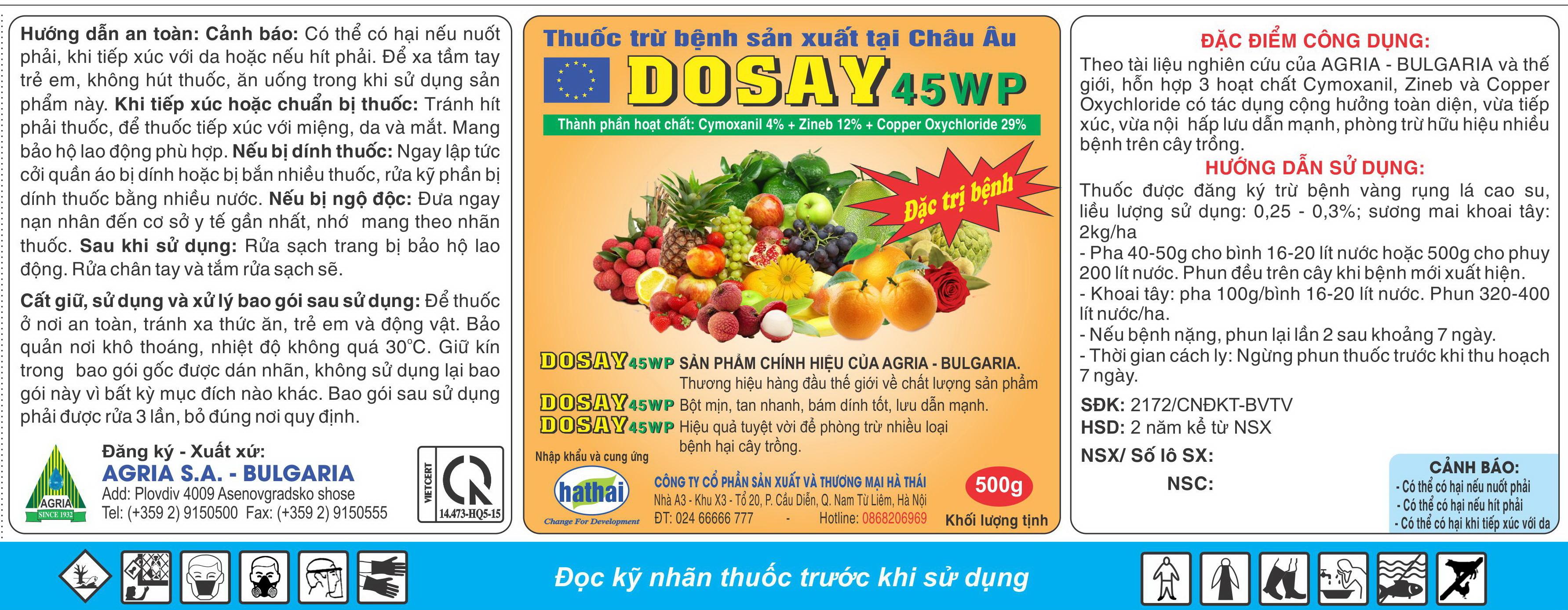Thuốc trừ bệnh cây Dosay 45WP 500g