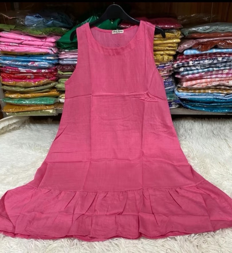 (Mới) Váy mặc nhà lanh lụa freesize rộng cực mềm mát
