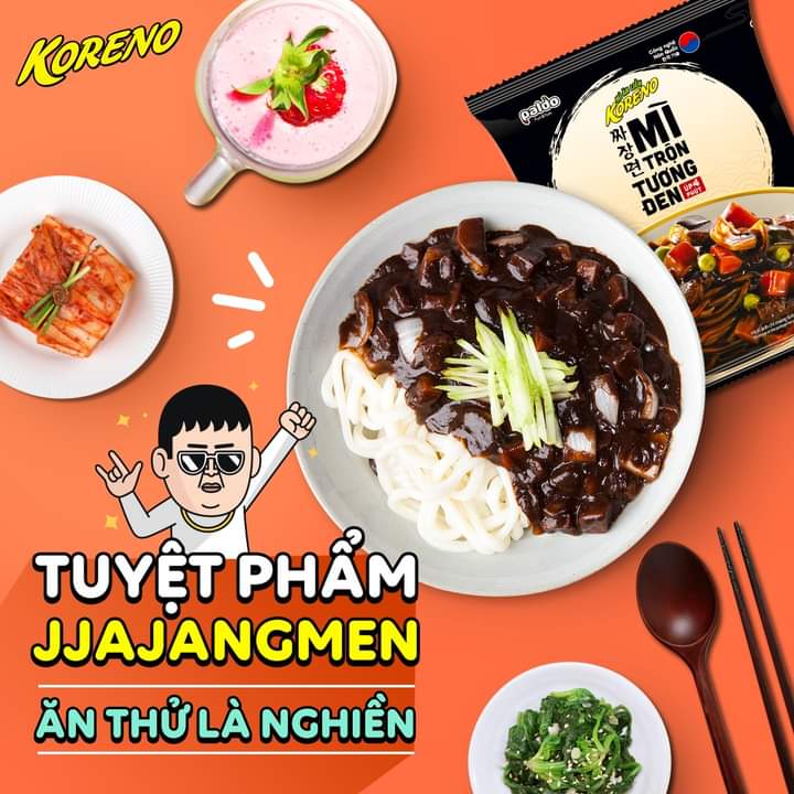 MÌ TRỘN TƯƠNG ĐEN CAY KORENO SET 5 GÓI