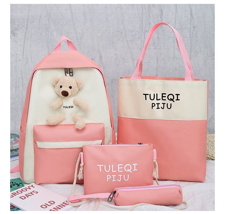 Set balo túi ví học sinh 4 món chất dày đẹp