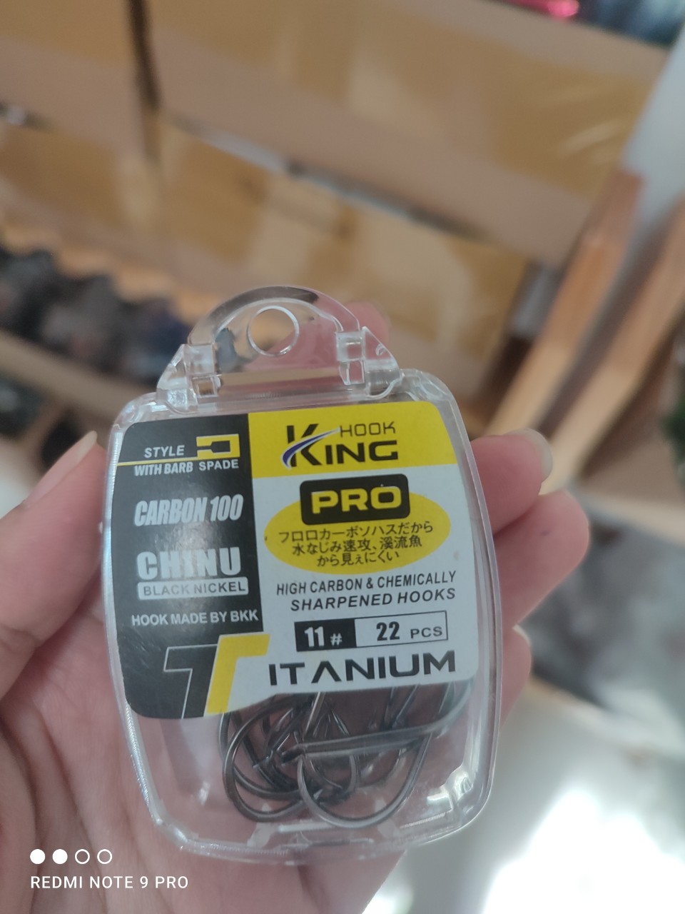 [Ảnh thật] Lưỡi câu cá Kinghook Pro Chinu (Đen + Đít dẹp)