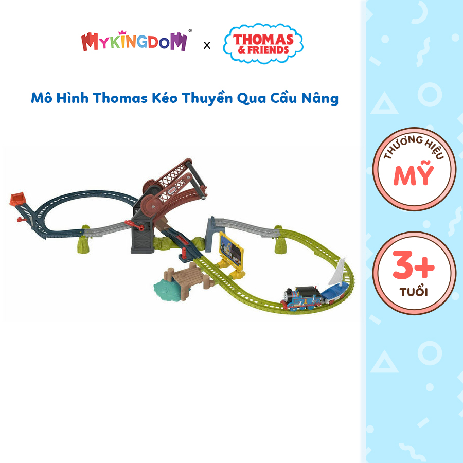 Đồ chơi thomas friend mô hình thomas kéo thuyền qua cây cầu nâng hgx65