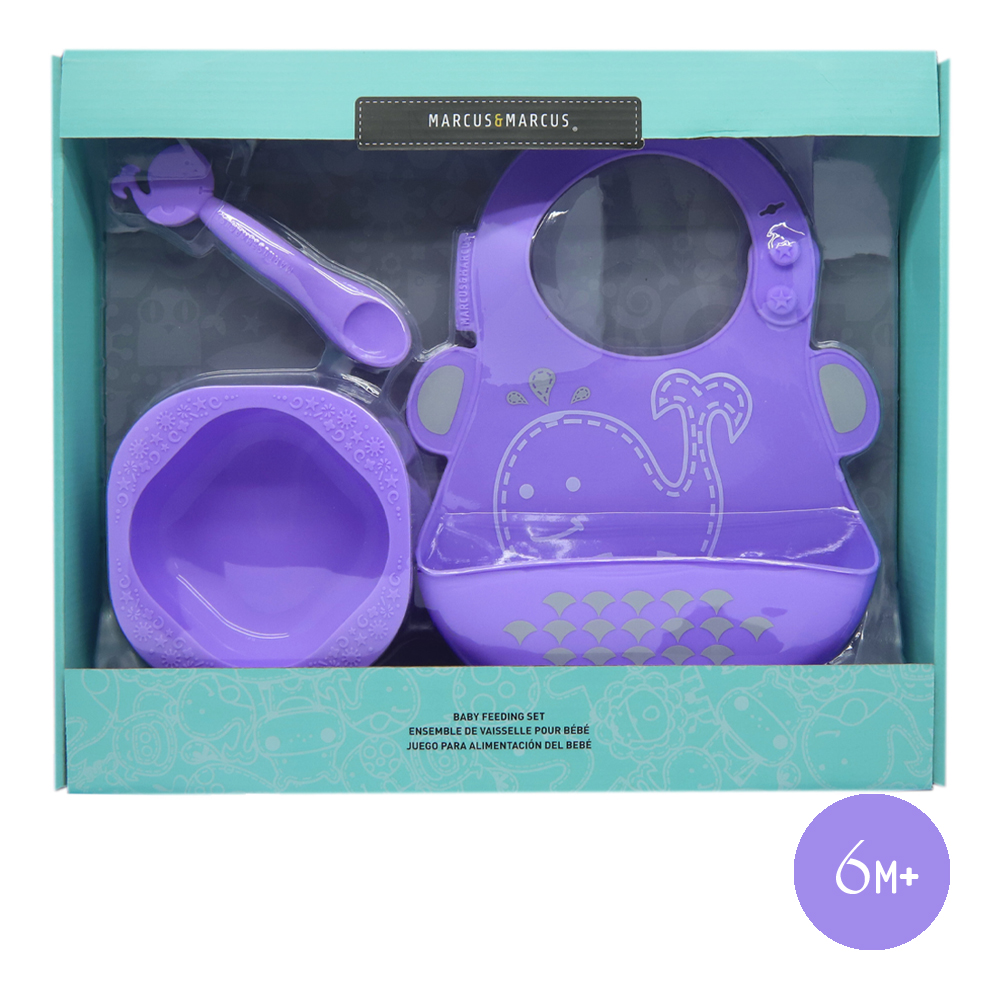Bộ đồ dùng ăn dặm silicon Baby Marcus & Marcus, cho bé từ 6 tháng - Willo