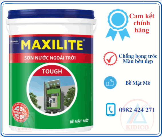 Sơn nước ngoài trời maxilite tough 28c bề mặt mờ - lon 5l