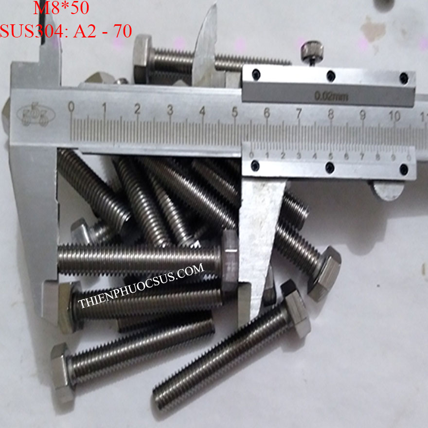 Bulong M8*50. DIN 933, SUS304 (10 cái)
