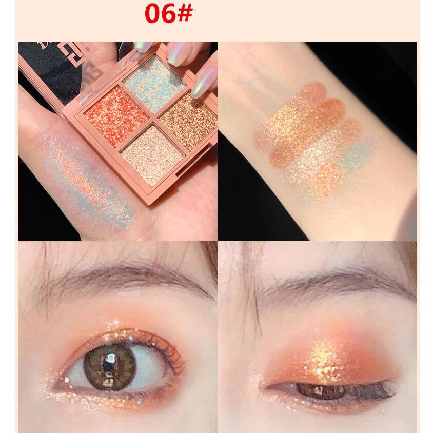 Bảng Phấn Mắt Nhũ DIKALU 4 Ô Glint Bomb