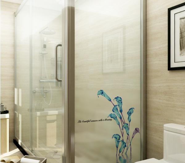 [HCM]Decal Trang Kính Cao Cấp - Hoa Ly Xanh ( 60x58 )-DK7005