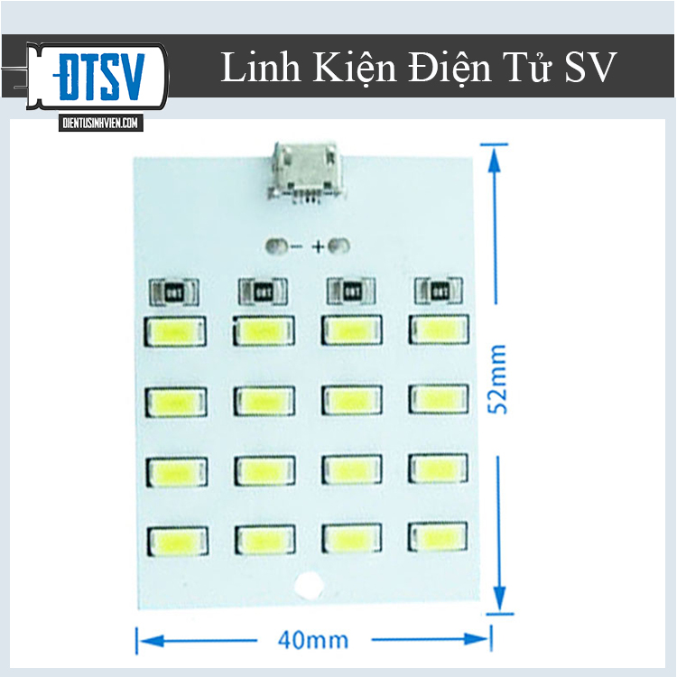 Module 16 bóng LED siêu sáng nguồn micro USB 5VDC- Linhkiendientusv.vn