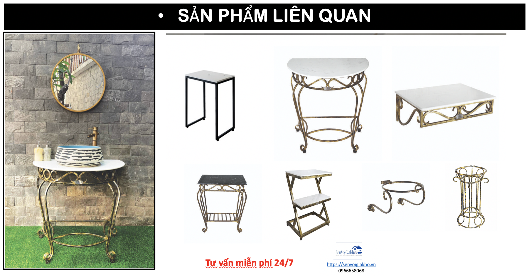 Kệ để lavabo sắt - kệ sắt mỹ thuật