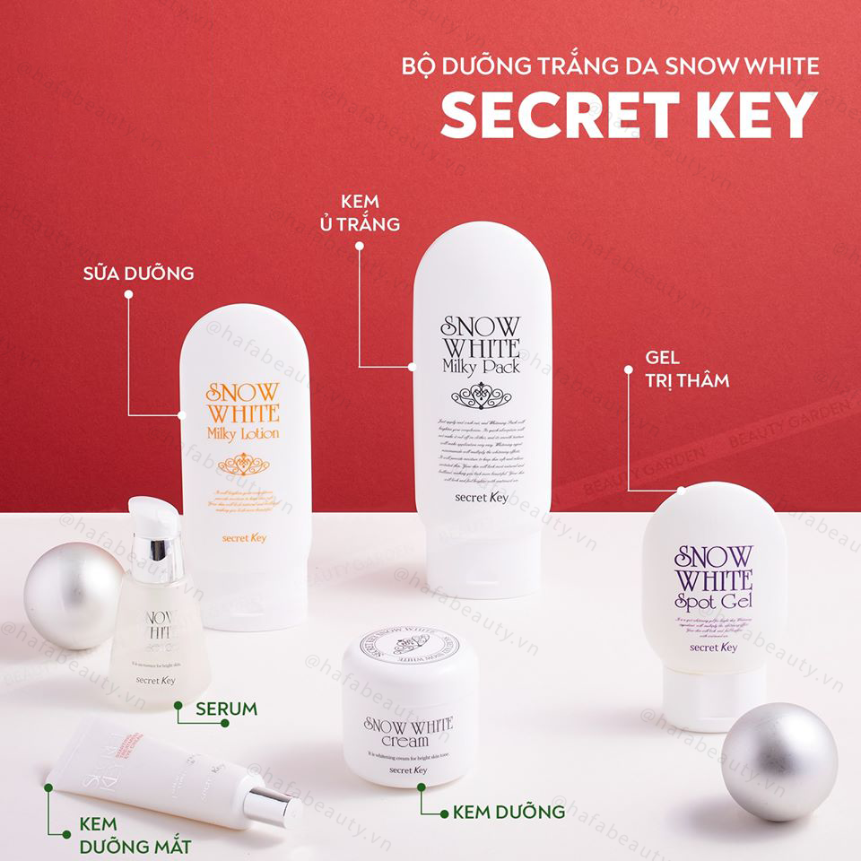 Sữa Dưỡng Trắng Da Toàn Thân Secret Key Snow White Milky Lotion 120g + Tặng Mặt Nạ 3W Clinic - HAFA STORE