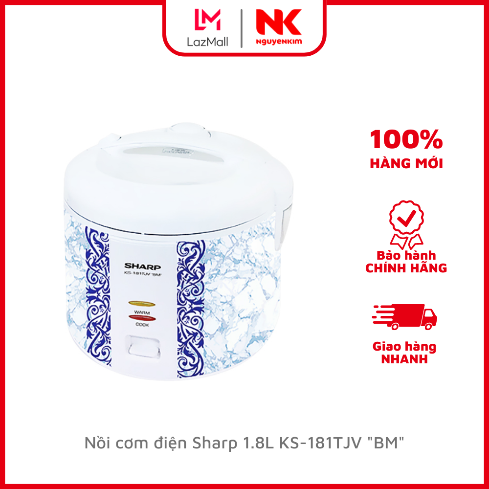 Nồi cơm điện sharp 1.8l ks-181tjv "bm"