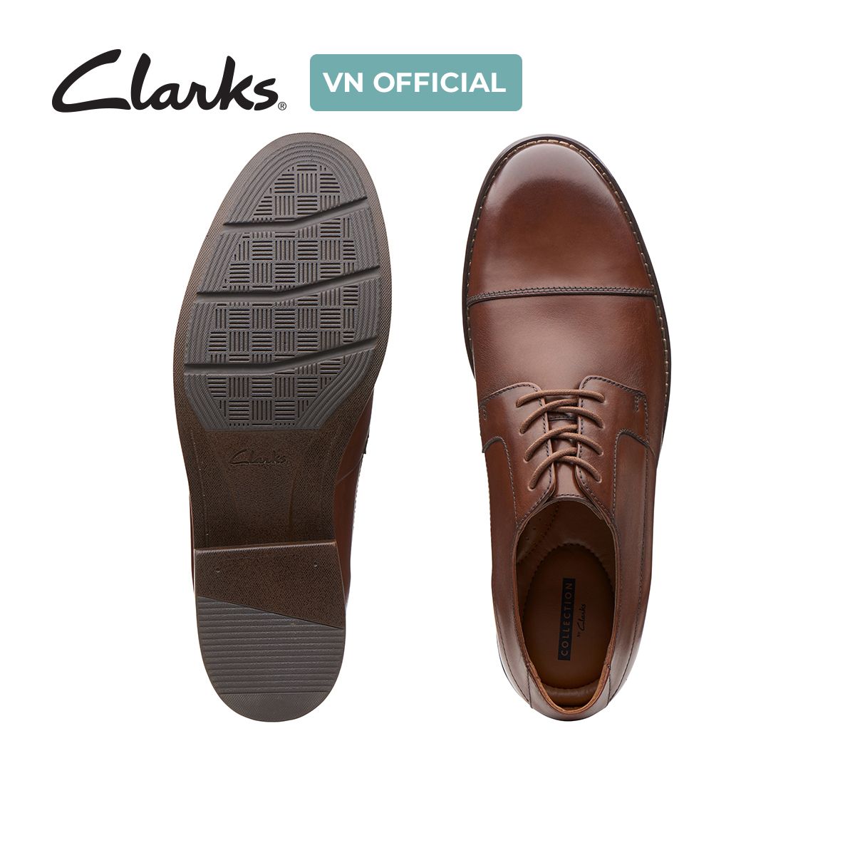 Giày Tây Da Nam Clarks - Becken Cap