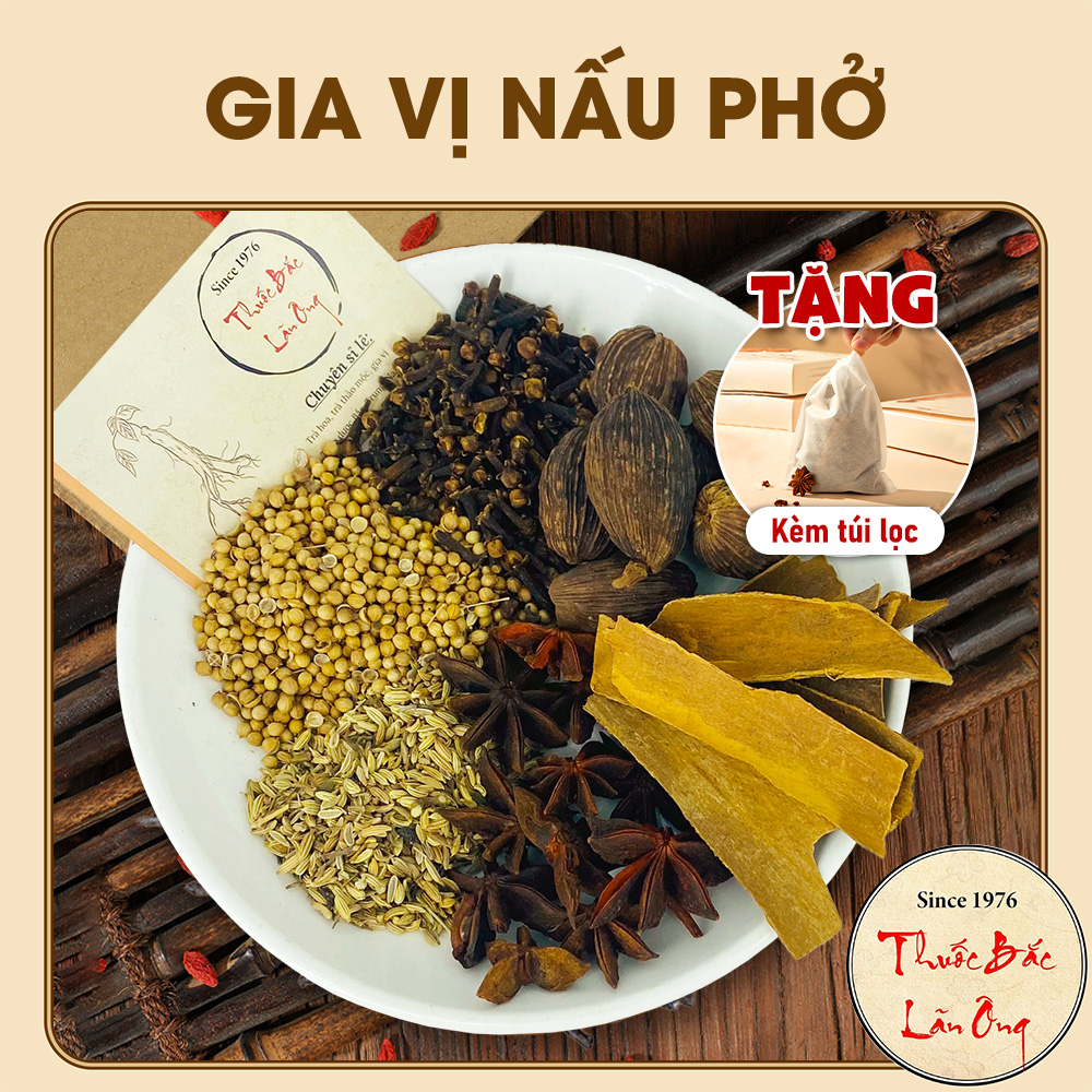 Gói gia vị nấu phở Hà Nội, thơm ngon chuẩn vị  - Tặng túi lọc
