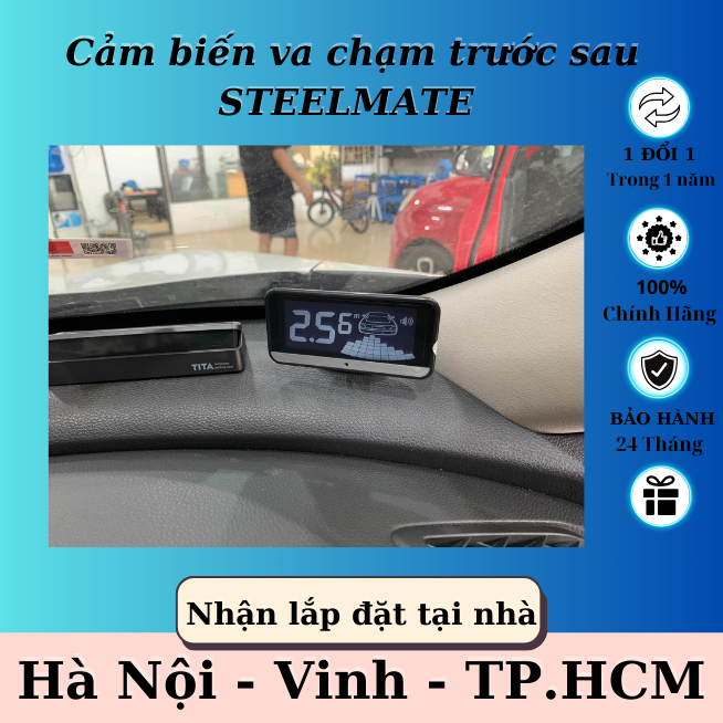 Bộ cảm biến va chạm ô tô steelmate 4 mắt/ 6 mắt/ 8 mắt - cảm biến cảnh báo và va chạm thế hệ mới nhất hiện nay
