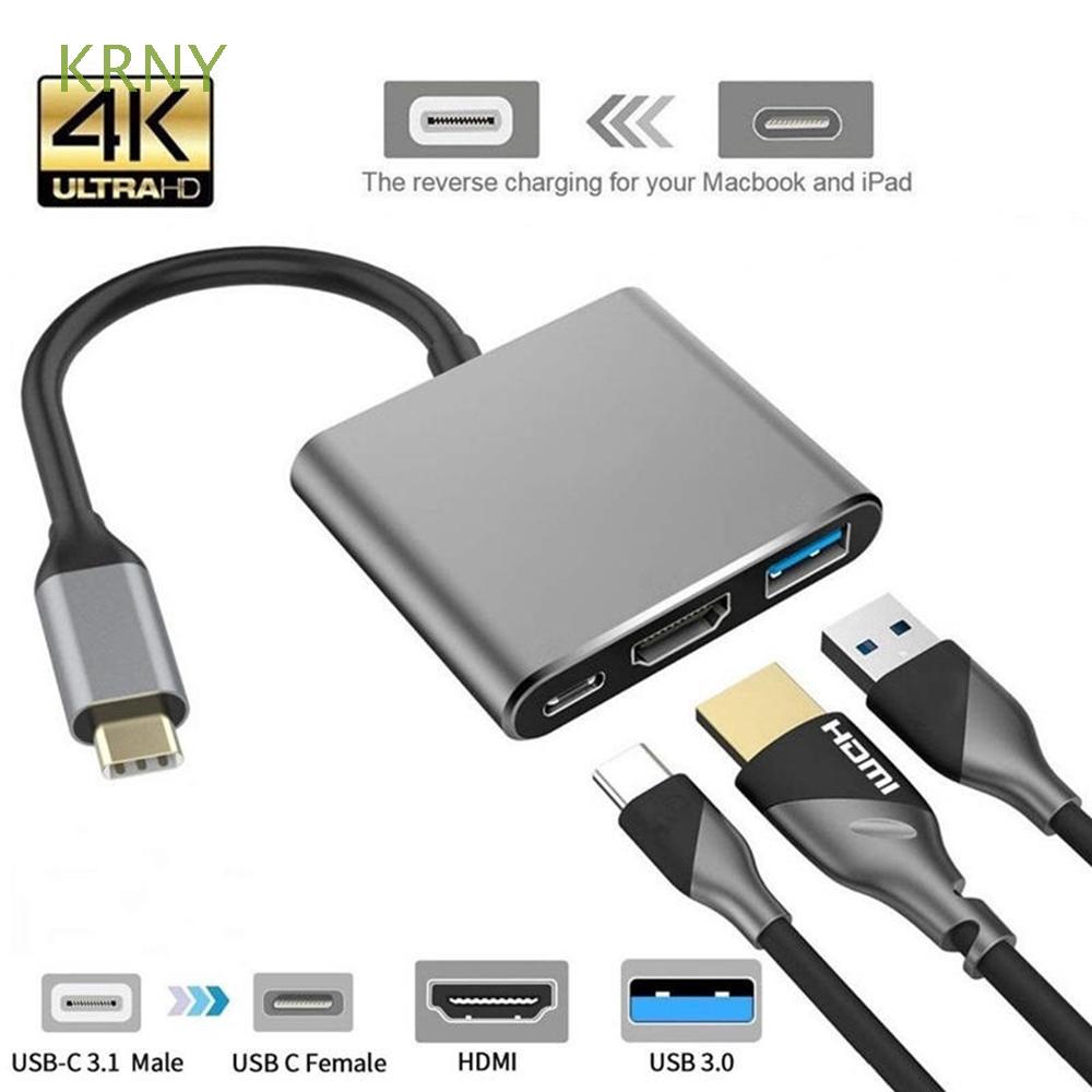Bộ Chuyển Đổi Hub 3 trong 1 Type C Sang HDMI USB 3.0 Type-C 3 in 1 hỗ trợ 4K