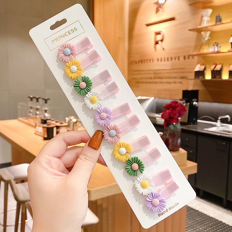 Set 14 kẹp tóc màu cầu vồng dễ thương cho bé gái