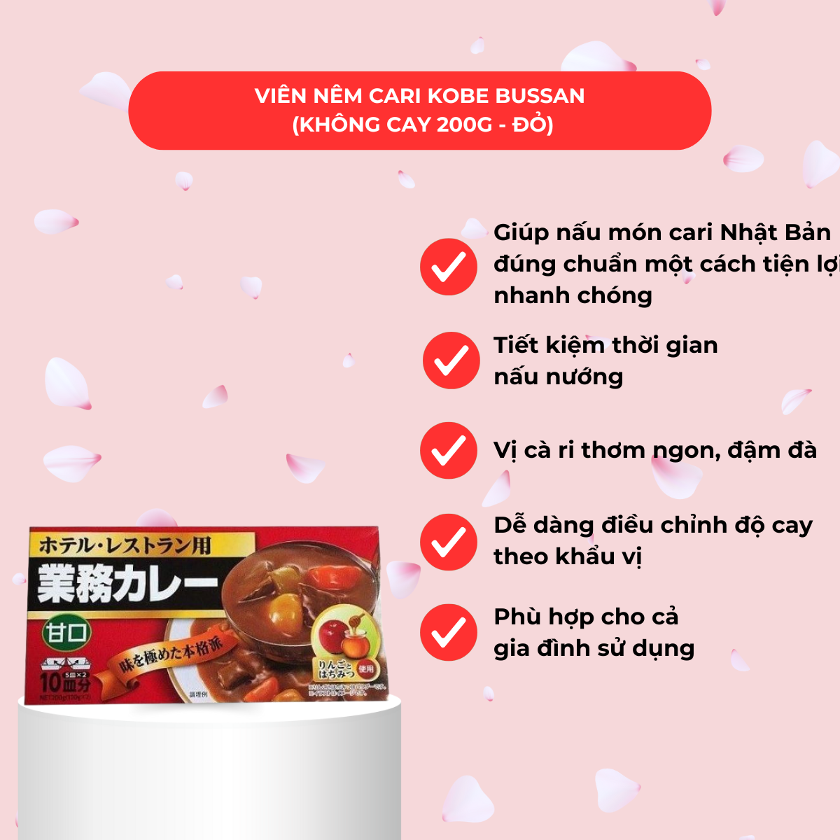 Viên nấu cà ri kiểu Nhật Kobe Bussan 200g