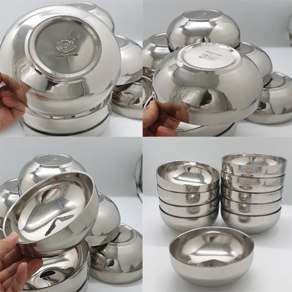 Combo 10 Chén Inox Xoăn 2 Lớp Cách Nhiệt