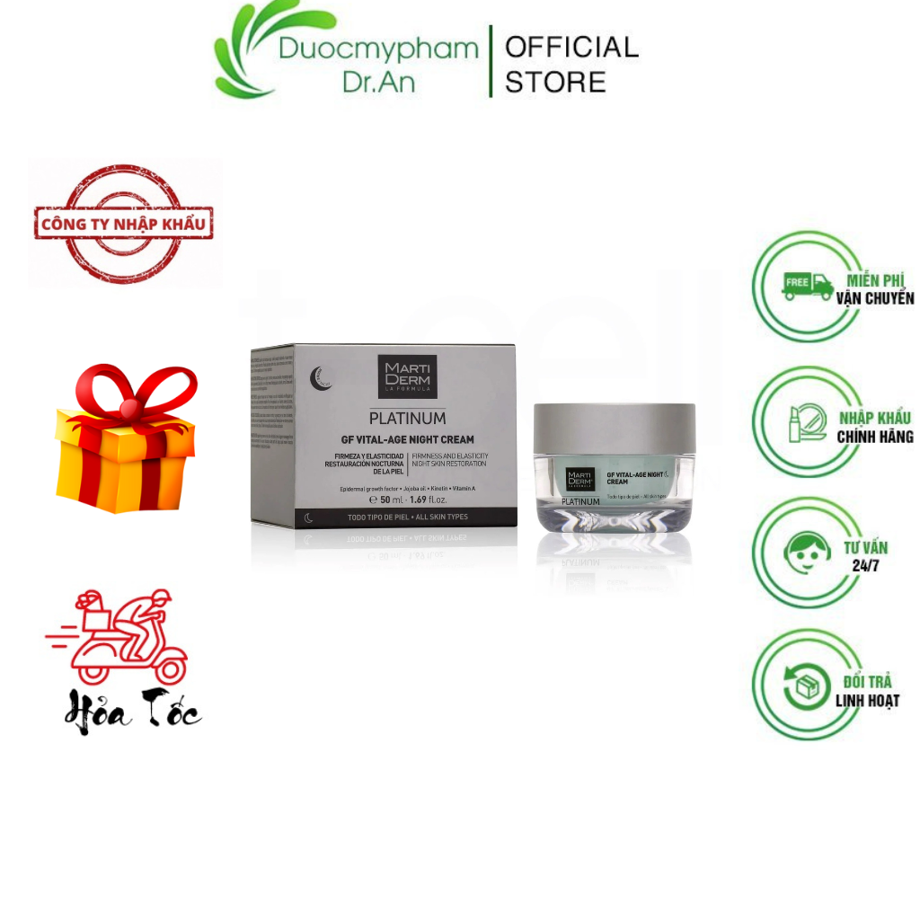 Imports-night cream compound 1% retinol rebound reduce acne & anti-aged, skin Rejuvenation-martiderm platinum GF vital age Night Cream-duocmyphamdran