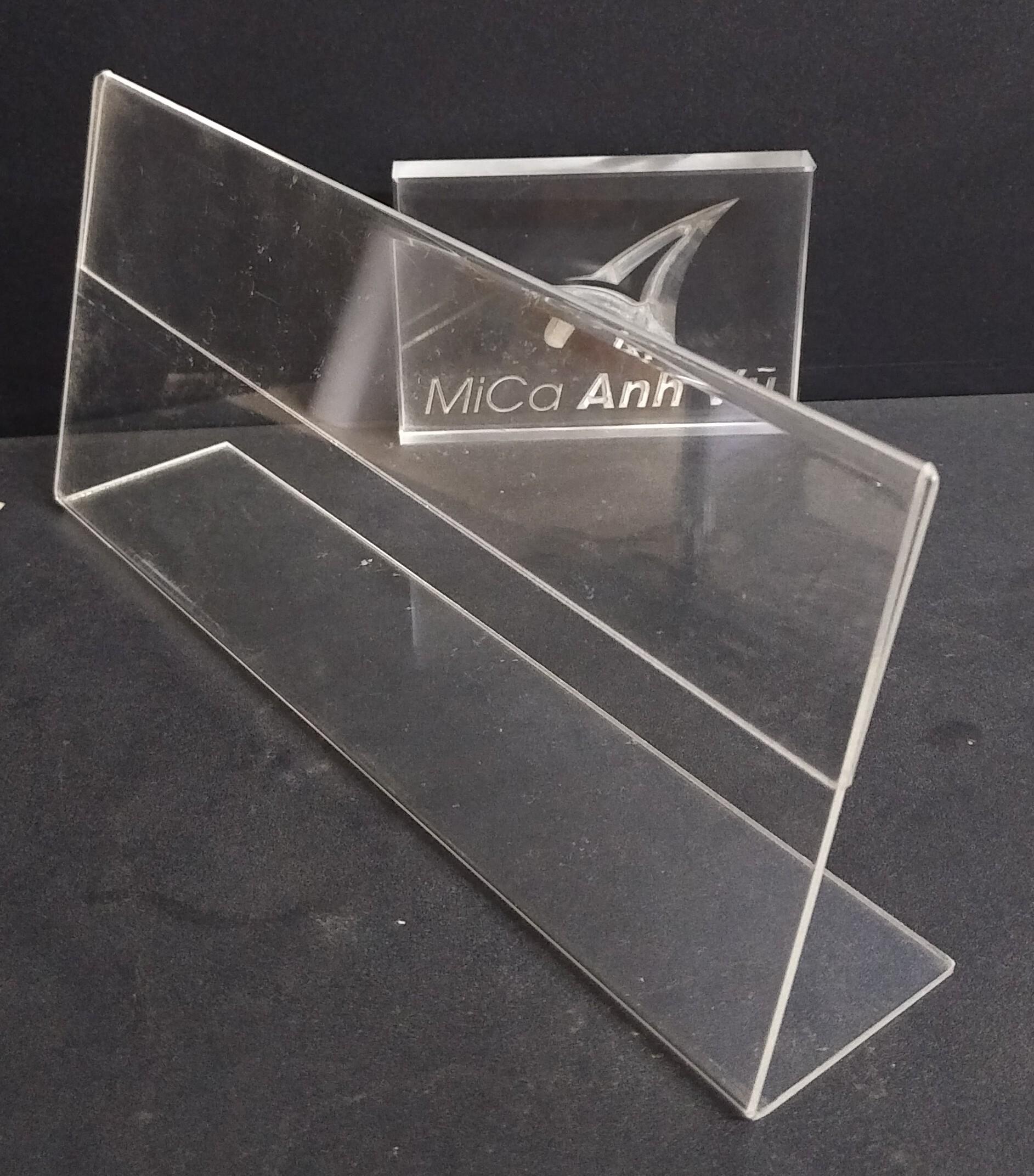 Bộ 5 Kệ mica chữ L cỡ 15x8 cm ( kệ chức danh)