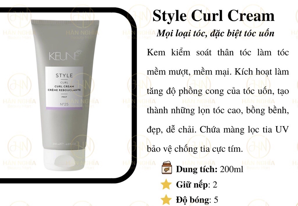 KEUNE Style Curl Cream No25 ( dành cho mọi loại tóc đặc biệt tóc uốn)
