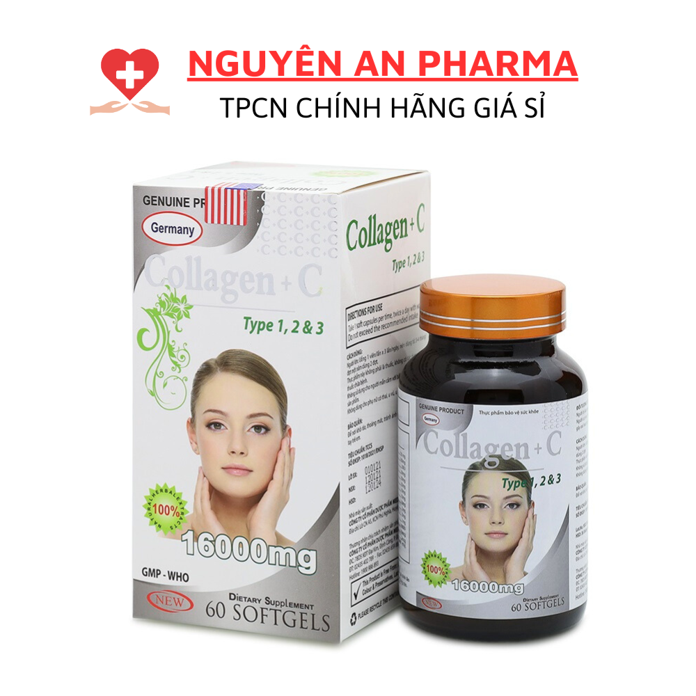 Viên uống Collagen + C bổ sung collagen Vitamin C giúp sáng da, căng mịn da