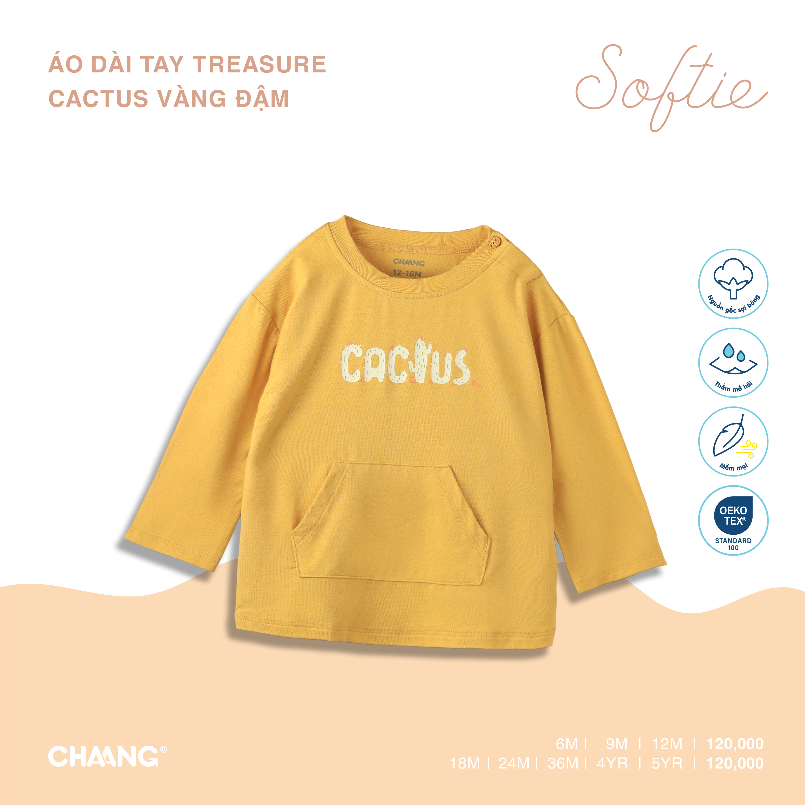 [CHAANG] Áo dài tay bé trai Treasure Cactus Chaang