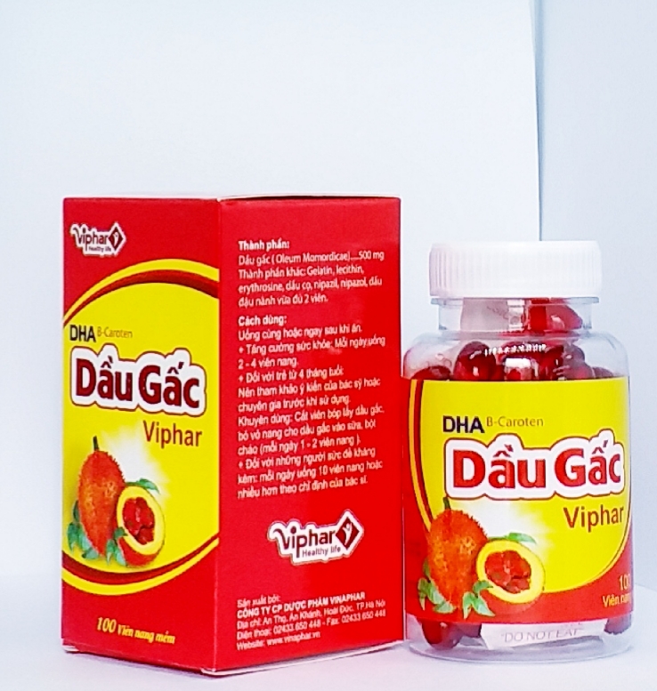 Dầu gấc DHA sáng mắt đẹp da lọ 100v