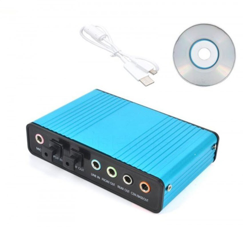 USB 4 Channel 5.1 External Optical Audio Sound Card Adapter for Laptop Notebook