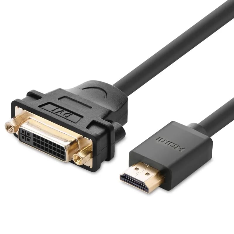 Ugreen 20136 màu đen đầu chuyển đổi hdmi sang dvi 24+5 âm 20136