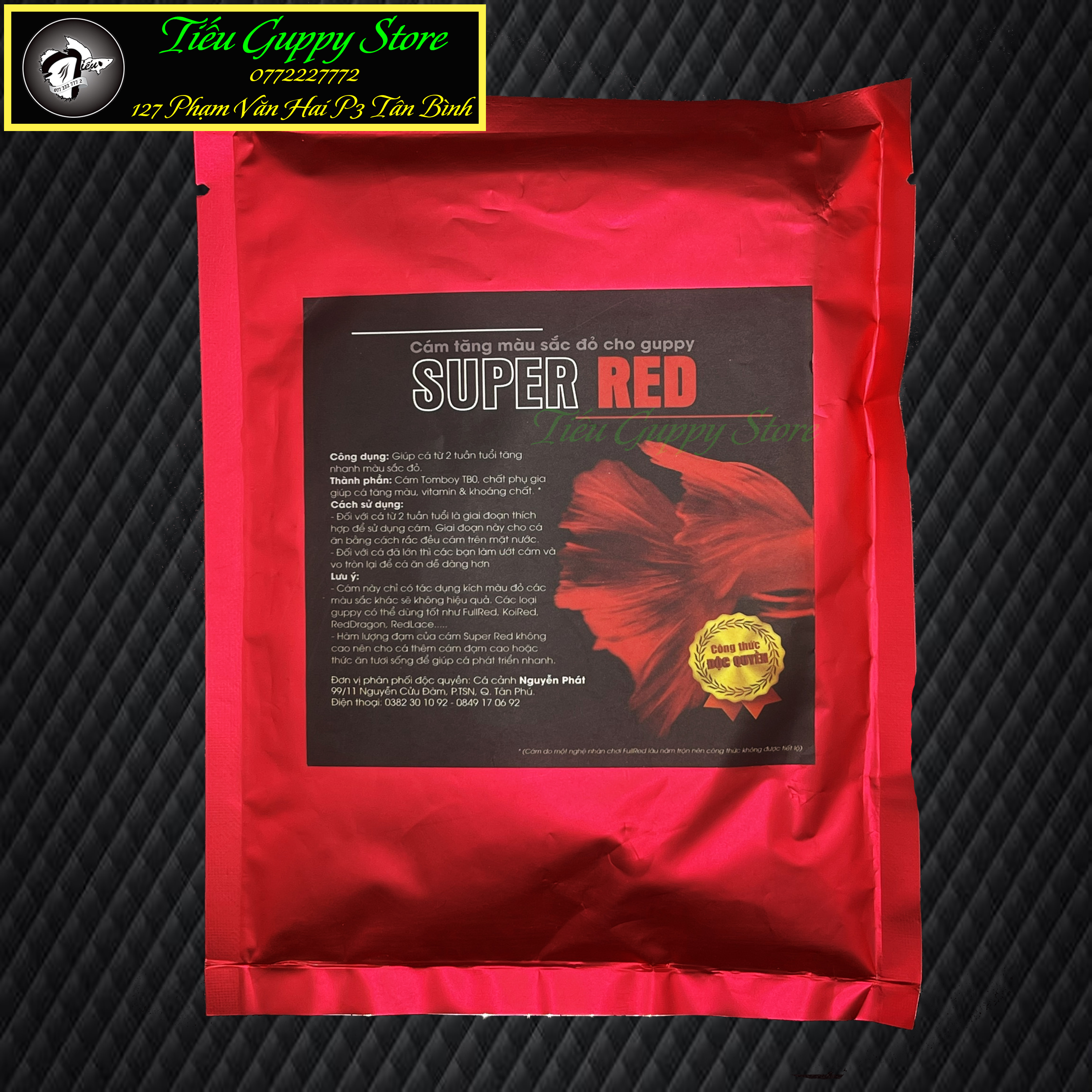 Cám super red -thức ăn chuyên kích đỏ cho cá guppy và betta