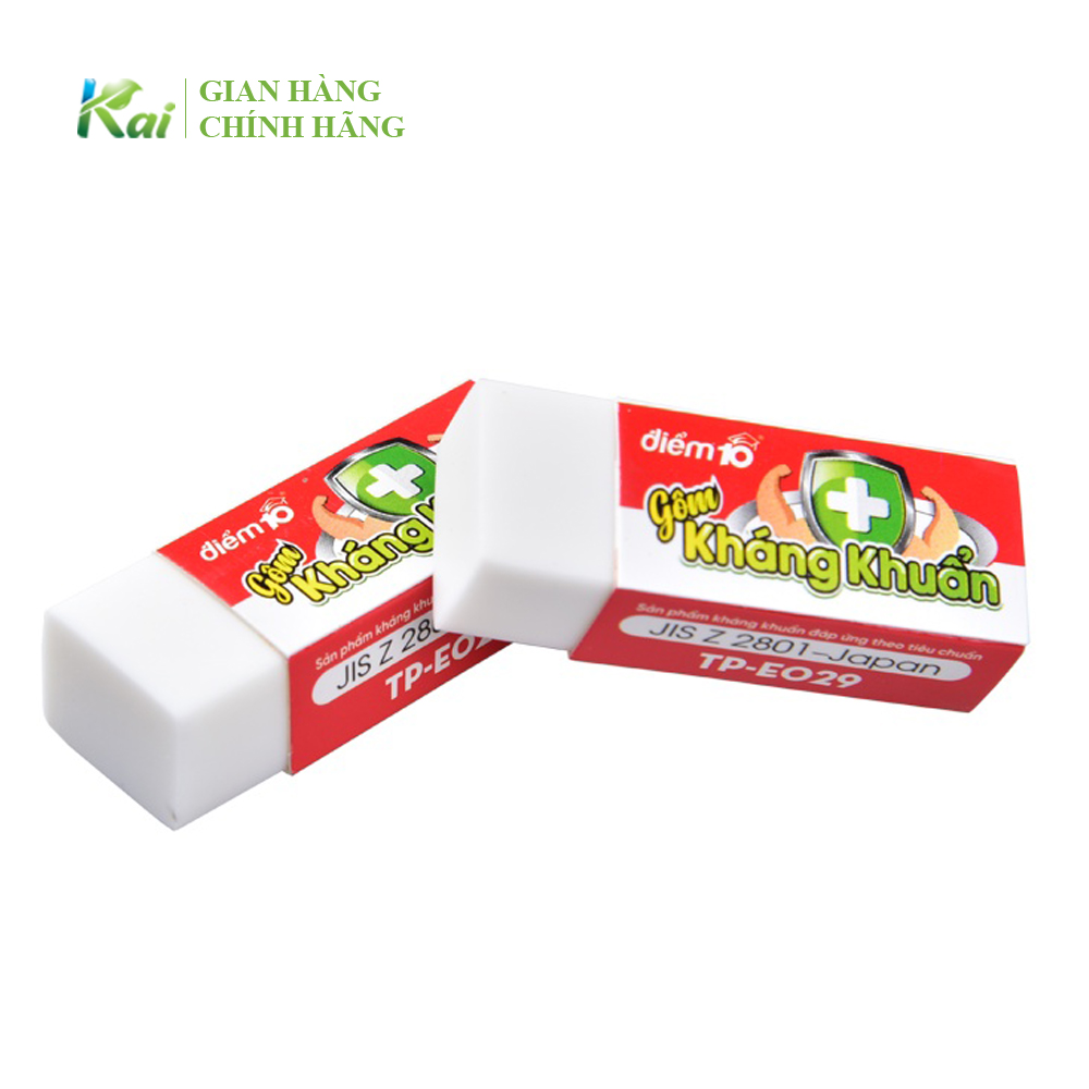 1 cục gôm tẩy xóa chì kháng khuẩn điểm 10 tp-e029, hàng chính hãng thiên long, giao nhanh, giá sỉ
